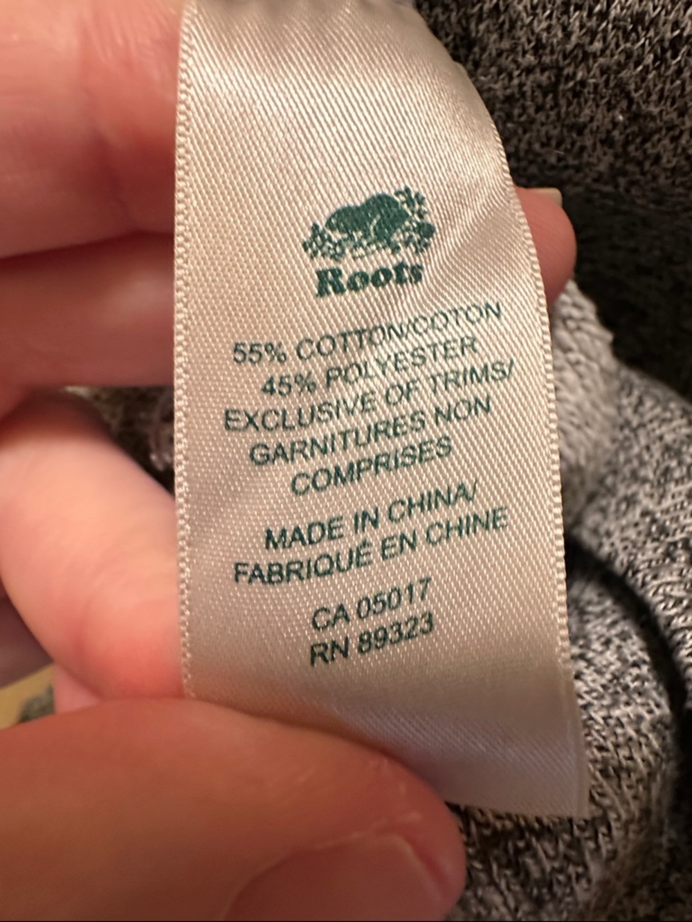 Roots Heather Gray Crewneck with White Logo Women’s - Picture 10 of 10